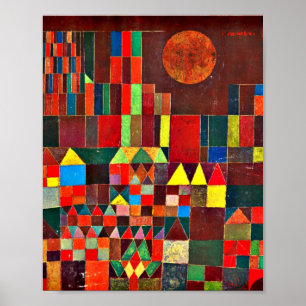 Castle and Sun, abstracte kunst van Paul Klee Poster