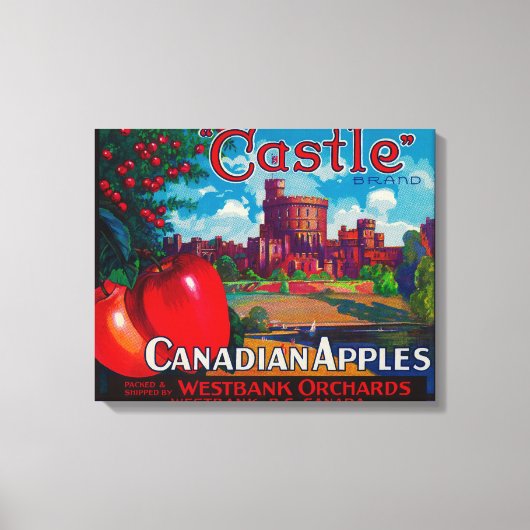Castle Apple Label - Westbank B.C. Canada Canvas Afdruk (Voorkant)