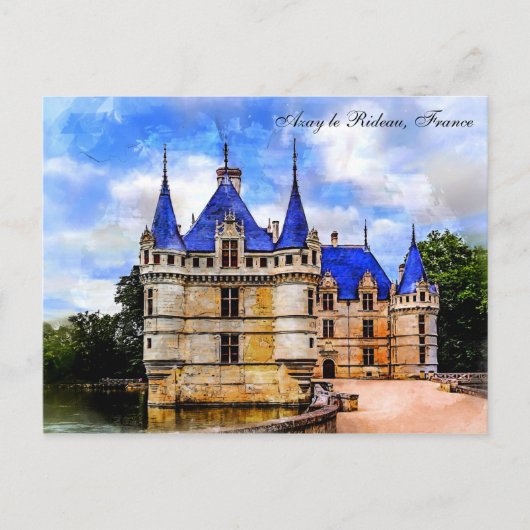 Castle Azay le Rideau, Loire Valley, Frankrijk. Briefkaart (Voorkant)