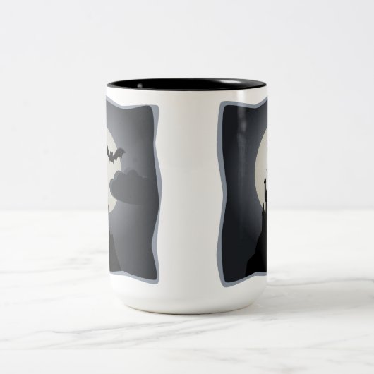 Castle, Bat en Full Moon Halloween Mok (Center)