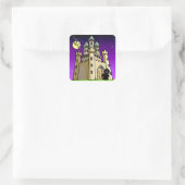 Castle Bats and Grim Reaper aan Castle Deuren Vierkante Sticker (Tas)