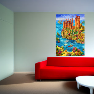 Castle bij het zee   AI Art Poster