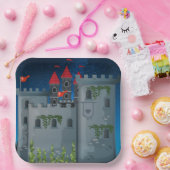 Castle bij Night Papieren Bordje (Feest)