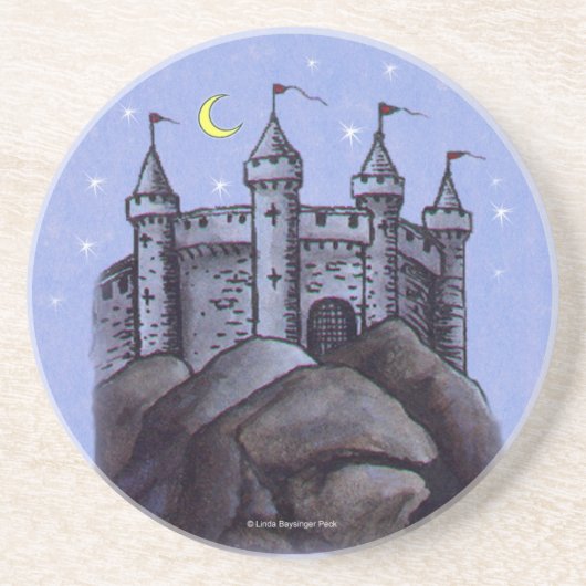 Castle bij Night Zandsteen Onderzetter (Voorkant)