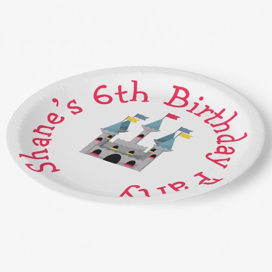 Castle Birthday Party Papieren Bordje (Gekanteld)