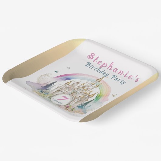 Castle Birthday Party Papieren Bordje (Gebogen)