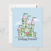 Castle Birthday Princess Briefkaart (Voorkant / Achterkant)