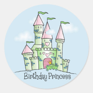 Castle Birthday Princess Ronde Sticker