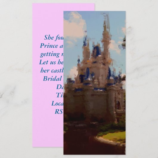 Castle Bridal Shower-uitnodiging Kaart (Voorkant / Achterkant)