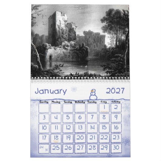 Castle Calender 3 Kalender (Jan 2027)