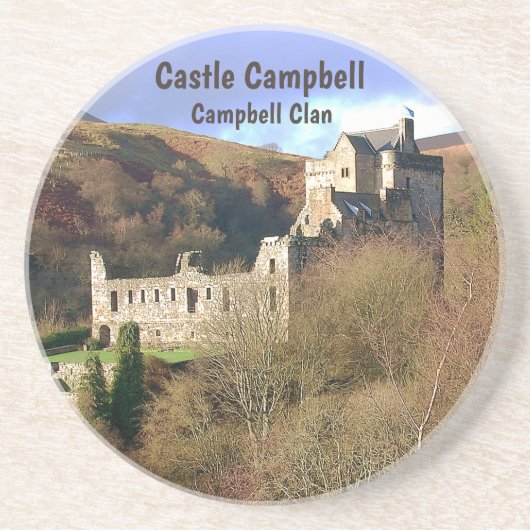 Castle Campbell - Campbell Clan Zandsteen Onderzetter (Voorkant)