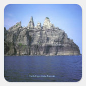 Castle Cape op het Alaska-schiereiland Vierkante Sticker (Voorkant)