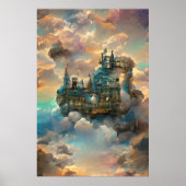 Castle, Cartoon Castle, Castle in Sky, middeleeuws Poster (Voorkant)