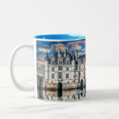 Castle (chateau) de Chenonceau. Frankrijk. Tweekleurige Koffiemok (Links)