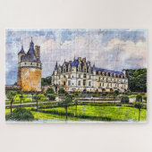 Castle Chenonceau. Frankrijk. Legpuzzel (Horizontaal)