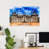 Castle Cheverny, Loire valley, Frankrijk. Poster (Thuiskantoor)