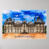 Castle Cheverny, Loire valley, Frankrijk. Poster (Voorkant)