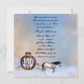 Castle Clouds Princess Sprookje Sweet 16 Party Kaart (Achterkant)