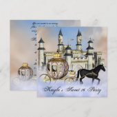 Castle Clouds Princess Sprookje Sweet 16 Party Kaart (Voorkant / Achterkant)