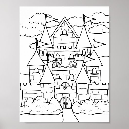 Castle Coloring Page Poster (Voorkant)