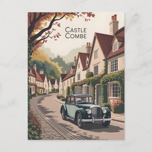 Castle Combe vintage Briefkaart (Voorkant)