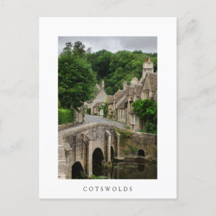 Castle Combe White text briefkaart