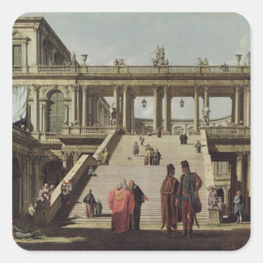 Castle Courtyard, 1762 Vierkante Sticker (Voorkant)
