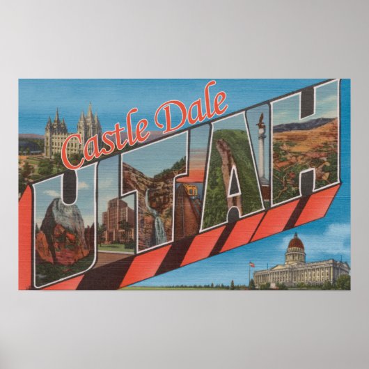Castle Dale, Utah - grote lettertjes Poster (Voorkant)