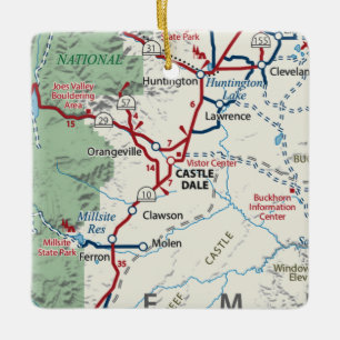 Castle Dale Utah Map Keramisch Ornament