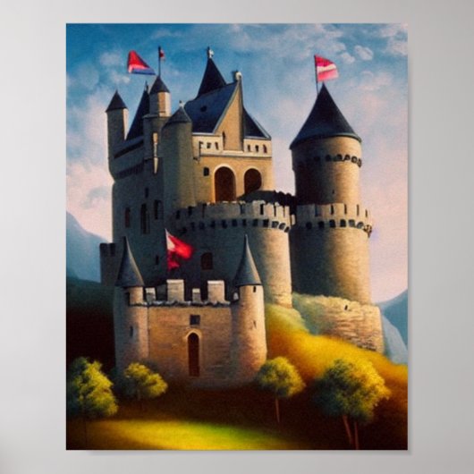 Castle Digital Fantasy Art Poster #06 (Voorkant)