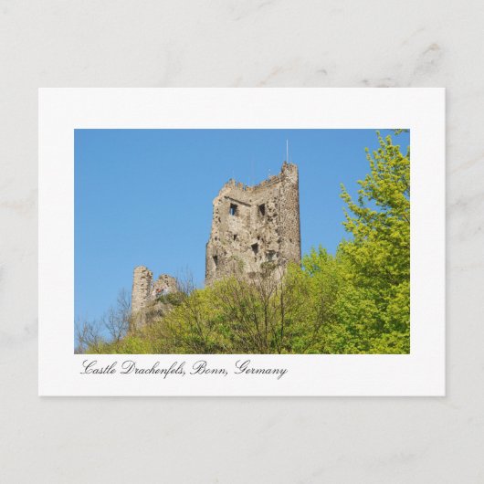 Castle Drachenfels, Bonn Duitsland Briefkaart (Voorkant)