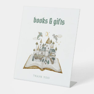 Castle Dragon boeken & geschenken Baby shower teke Reclamebord Met Voetstuk