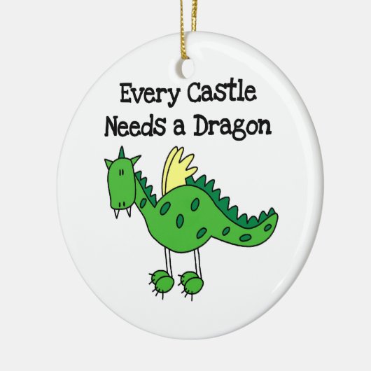 Castle Dragon Keramisch Ornament (Links)