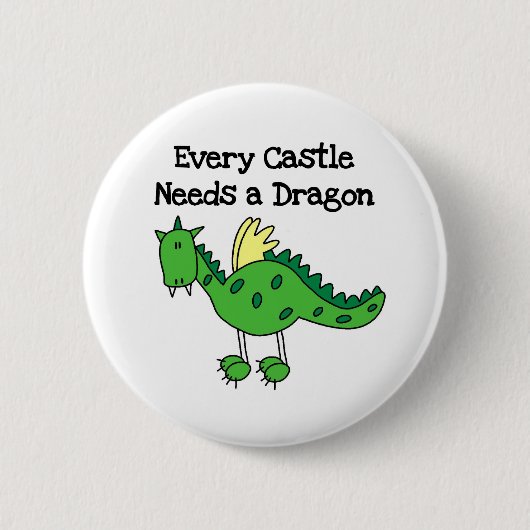 Castle Dragon Ronde Button 5,7 Cm (Voorkant)