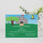 Castle Dragon thema verjaardag Kaart (Staand voorkant)