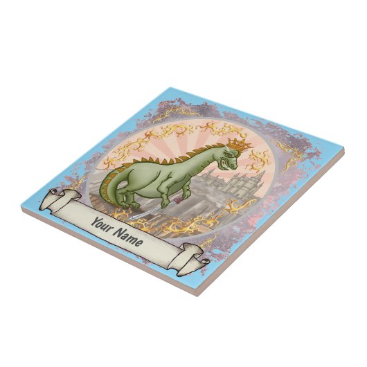 Castle Dragon tile Tegeltje (Zijkant)