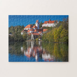 Castle en Abby bij de rivier Legpuzzel