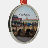 Castle en Charles Bridge Tsjechië-Praag Metalen Ornament (Rechts)