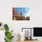 Castle en Flowers Poster (Thuiskantoor)