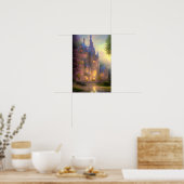 Castle Enchanted Forest Fantasy Art Poster (Keuken)