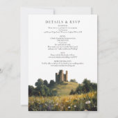 Castle Floral Countryside All In One Wedding Kaart (Achterkant)