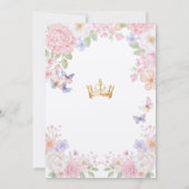 Castle Floral Pastel Princess 1st Birthday Kaart (Achterkant)