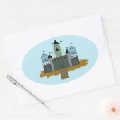 Castle Fortress Ovale Sticker (Envelop)