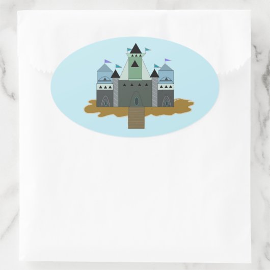 Castle Fortress Ovale Sticker (Tas)