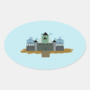 Castle Fortress Ovale Sticker