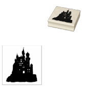 Castle Fortress Silhouette Halloween Rubberstempel (Gestempeld)