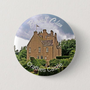Castle Foto van Scottish Burnett Clan's Crathes Ronde Button 5,7 Cm