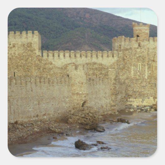 Castle, gebouwd door de kruisvaarders vierkante sticker (Voorkant)