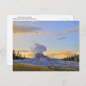 Castle Geyser at Sunset, Yellowstone National Park Briefkaart (Voorkant / Achterkant)