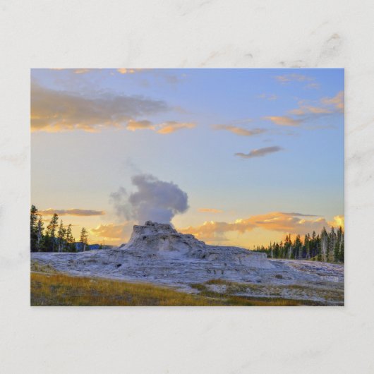 Castle Geyser at Sunset, Yellowstone National Park Briefkaart (Voorkant)